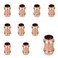 EFIELD Pack of 10 34 x 34 Copper Press Fit Coupling Fittings No Stop Pro Pack 34inchPRESS026