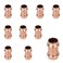 EFIELD Pack of 10 12 x 12 Copper Press Fit Coupling Fittings No Stop Pro 10 PackPRESS025