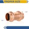 GUOFIS 10Pack Copper Press Coupling12 x 12 Coupler Fittings for Copper Tube Connection with StopPRESS001