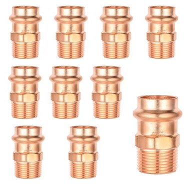 EFIELD Pack of 10 Press Copper Fittings34Inch Copper Press x 34inch Male Copper AdaptersPRESS043