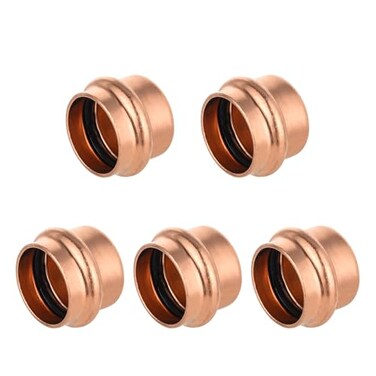 EFIELD Pack of 5 1inch Copper Press Fit End Cap Plug Plumbing Fittings LBP Design Heavy Copper StructurePRESS021