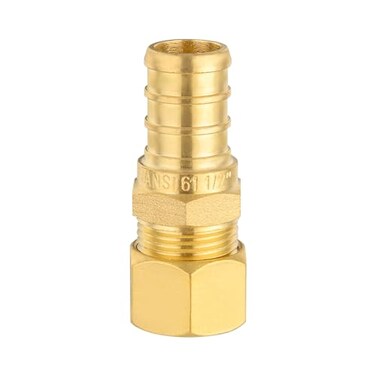 EFIELD Pack of 10 12 Crimp Pex X 38 OD Compression Straight Transition Adapter Brass Fittings ASTM F1807PEX180737710PCS