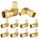 EFIELD Pack of 10 12 PEX B Crimp x 12 Copper Press 90 Elbow Brass Fittings For Copper and Pex Pipe ConnectionPRESS091