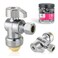 EFIELD Pro 8Pack Push Fit 14 Turn Angle Stop Valve12 Push x 38 Inch Compression Chrome Plated Heavy DutyPFVALVE0828PCS