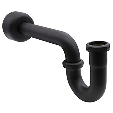 Westbrass D400G62 112 17 ga Tubular Ground Joint PTrap with Bell Flange Matte Black
