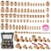 Ailbiuko 105PCS Brass Pipe Fittings Assortment Kit NPT AdapterReducer Bushing Hex Nipple Reducing Hex Coupling90 Degree Street ElbowStreet TeeBall ValveHex Head PlugsSocket Plug Fittings Kits