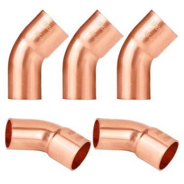 EFIELD 5Pack 1 FTG x 1 Copper Short Radius 45 Street Elbow Copper Fittings 1x1COPPER028