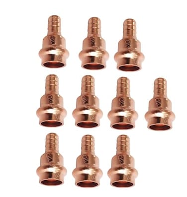 EZ-FLUID 10 Pack EZFLUID 12 Press x 34 Crimp Pex Reducing Coupling Copper Pro press Adapter Pressure Copper Fitting F1807 Barb Crimp PexB x Press Coupling Connector for ResidentialCommercial