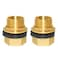 Hooshing 2PCS Brass Bulkhead Fitting 1 Male x 1 Female Thread Water Tank Connector for Rain Barrels Aquariums Tubs Pools