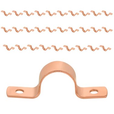 EFIELD Pro 30Pack 58Inch Copper Pipe Straps TwoHole Clamp Mount Copper Made COPPER126