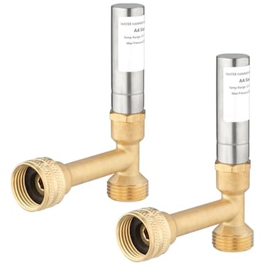 Lingmfg 2 Pieces Water Hammer Arrestor For Washing Machine 34 Inch Thread Brass LINGWMWHASSO2