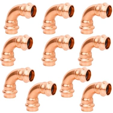WHK 10 Pack 34 Pro press x 34 Pro press Copper 90 Degree Elbow Crimp Press Fittings Adapter Coupling 075 inch Cooper to Cooper Pipe Connection LeadFree