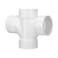 Frienda 3 Inch PVC DWV Double Sanitary Tee Pipe Fitting for Sanitary Drainage Drain Waste Vent 4Way Cross Fittings Connect Coupling Adapter for Sewer Stormwater Applications White
