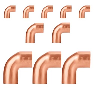 EFIELD 10Pack 12 FTG x 12 Copper Short Radius 90 Street Elbow Copper FittingsCOPPER029