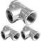 Fitvell Stainless Steel Tee Pipe Fitting 12 x 12 x 12 NPT Female Threaded T Shaped Coupling 3PCS