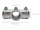 FLEXKEA 2 Pcs 3Way Cross Joint Pipe Connector Three Socket CrossGalvanized Steel Socket180 Degree Structural Pipe Fitting Ductile Cast Ironfor 1 Inch 254 mm OD Pipe