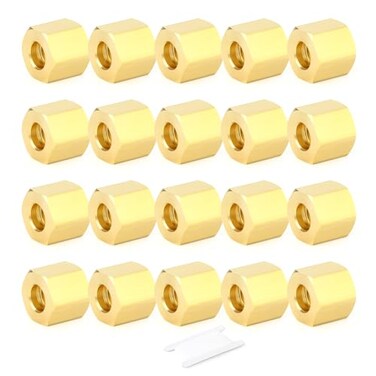 GASHER 20PCS Brass 12 Compression Fitting Brass Compression Ferrule head