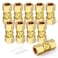 GASHER 10PCS Brass Compression Tube Pipe Fitting Connector 12 Tube OD x 12 Tube OD Connector