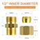 GASHER 10PCS Brass Compression Tube Pipe Fitting Connector 12 Tube OD x 12 Tube OD Connector