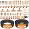 CheeMuii 72 PCS Brass DOT Air Line Fittings with 50FT 14 and 50FT 38 DOT Air Line Kit Push Lock Air Fitting Quick Connect NPT Thread Fittings with Pneumatic Tubing
