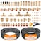 CheeMuii 72 PCS Brass DOT Air Line Fittings with 50FT 14 and 50FT 38 DOT Air Line Kit Push Lock Air Fitting Quick Connect NPT Thread Fittings with Pneumatic Tubing
