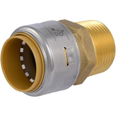 SharkBite Max Male Adapter 1 in PushtoConnect x 1 in MNPT Brass Plumbing Fitting UR140A