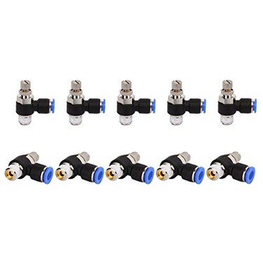 SNS 38Tube OD x 18 NPT 90 Degree Elbow Air Flow Control Valve Push To Connect Fitting Speed Control Valve10 PCS JSC38N01