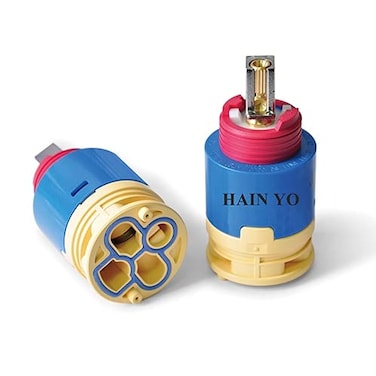 TT Hardware T T Hardware 40mm Ceramic Pressure Balance Cartridge JL02BJ Includes Square Handle Adapter Compatible with HainYo Pioneer EZFLO Durable Replacement Faucet Valve BlueRed