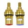 Huashan Replacement Brass Ceramic Disc Stem Cartridge Faucet Valve Quarter Turn 12 X 53mm x 12mm spline length 20 teethPAIR Hot Cold