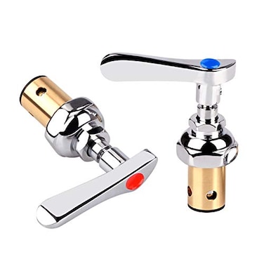 KWODE Replacement Brass Hydraulic Control Spindle Assembly Cartridge Faucet Valve for Bathroom Kitchen Wall Mount Commercial Faucet 1 Pair Hot Cold