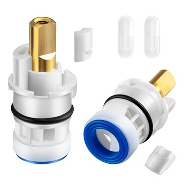 Enhon 2 Pack Hot Cold Bathroom 2Handle Faucet Cartridge Compatible with DELTA RP47422 Compatible with 2 Handle Victorian Faucets Only Stem Replacement Two Handle Ceramic Stem Cartridge