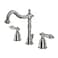 Kingston Brass KB1978AL Heritage Widespread Lavatory Faucet with Metal Lever Handle Brushed Nickel 8Inch Adjustable Center