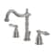 Kingston Brass KB1978AL Heritage Widespread Lavatory Faucet with Metal Lever Handle Brushed Nickel 8Inch Adjustable Center