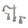 Kingston Brass KB1978AL Heritage Widespread Lavatory Faucet with Metal Lever Handle Brushed Nickel 8Inch Adjustable Center