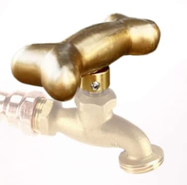FESTIVE FAUCETS Dog Bone Decorative Outdoor Faucet Handle with Universal Adapter Brass DIY Replacement Handle Only Faucet not Included