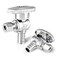 EFIELD Pack of 2 14 Turn Angle Stop Valve 38 OD Compression x 12 Pex Barb Crimp Chrome Plated BrassVALVE076