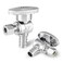 EFIELD Pack of 2 14 Turn Angle Stop Valve 38 OD Compression x 12 Pex Barb Crimp Chrome Plated BrassVALVE076