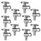 Hourleey 10 Pack Angle Stop Valve Water Shut Off Valve 12 PEX x 38 OD Compression QuarterTurn Chrome Plated Brass Valve