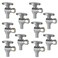 Hourleey 10 Pack Angle Stop Valve Water Shut Off Valve 12 PEX x 38 OD Compression QuarterTurn Chrome Plated Brass Valve