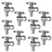 Hourleey 10 Pack Angle Stop Valve Water Shut Off Valve 12 PEX x 38 OD Compression QuarterTurn Chrome Plated Brass Valve