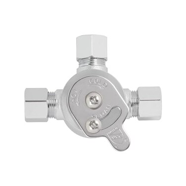 Sloan MIX60A Below Deck Manual Mixing Valve Compatible with Sloan Optima and Optima Plus Below Deck Mixer Faucets Compression Sleeve and Nuts Included 3326009