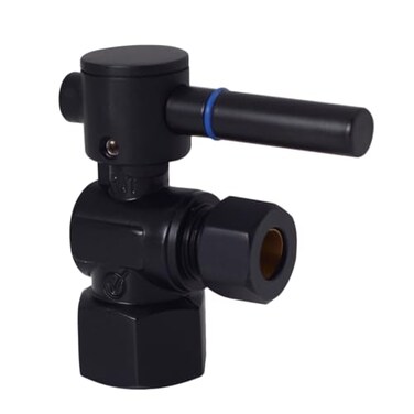 Westbrass D103BL62 14Turn Lever Handle Angle Stop Shut Off Valve 12 IPS x 38 OD Matte Black