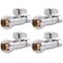 SharkBite 12 x 38 Inch Compression Straight Stop Valve Pack of 4 Quarter Turn Push to Connect Brass Plumbing Fitting PEX Pipe Copper CPVC PERT HDPE 23037LFA4