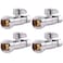 SharkBite 12 x 38 Inch Compression Straight Stop Valve Pack of 4 Quarter Turn Push to Connect Brass Plumbing Fitting PEX Pipe Copper CPVC PERT HDPE 23037LFA4