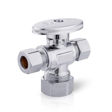 EFIELD 14 Turn Dual Compression Outlet Angle Stop Valve12 NOM 58 OD x 38 inch x 38 inch ChromeVALVE123