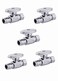 EFIELD Pack of 5 PexA 14 Turn Straight Stop Valve 38 OD Compression x 12 Pex Expansion F1960 Chrome Plated BrassVALVE0985PCS
