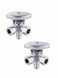 EFIELD Pack of 2 Dual Outlet Angle Stop Valve 12 Pexb Crimp Connection Inlet x 38 inch x 38 inch Compression OutletVALVE0632PCS