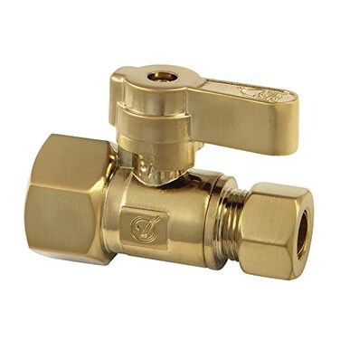 Kingston Brass KF4315BB 12 FIP X 38 OD Comp Straight Stop Valve Brushed Brass