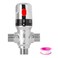 WiseWater 3Way Thermostatic Mixing Valve 12 NPT Thread Chrome Plated Brass Fahrenheit Scale Mark Constant Temperature Control for Bathroom Faucet and Shower
