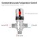 WiseWater 3Way Thermostatic Mixing Valve 12 NPT Thread Chrome Plated Brass Fahrenheit Scale Mark Constant Temperature Control for Bathroom Faucet and Shower